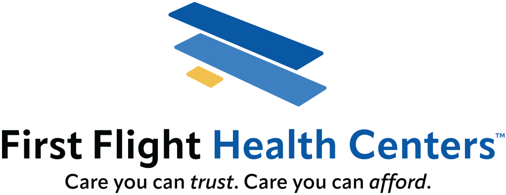 First Flight Health Centers logo and name with the tagline "Care you can trust. Care you can afford." underneath.