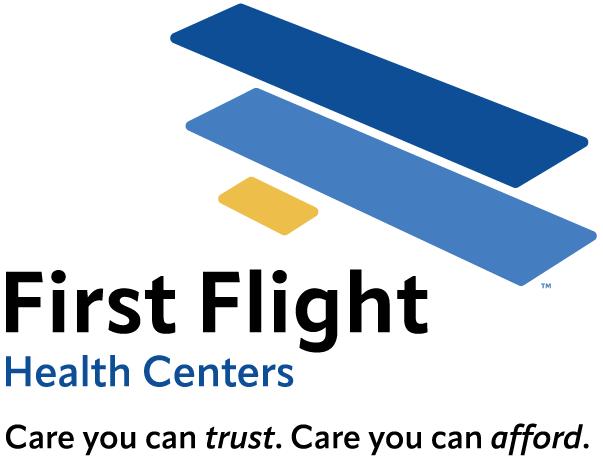 First Flight Health Centers logo in color, with tagline: Care you can trust. Care you can afford.